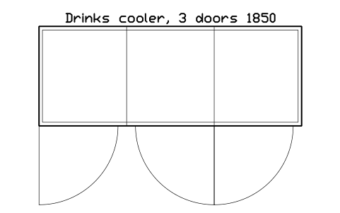Anteprima del simbolo Drinks cooler, 3 doors 1850, blocco SMK_DRINKS_3
