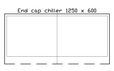 Anteprima del simbolo End cap chiller 1250 x 600, blocco SMK_ENDCAP_CHILL