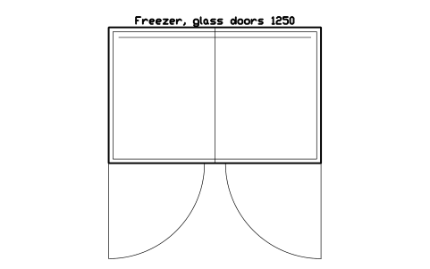 Anteprima del simbolo Freezer, glass doors 1250, blocco SMK_FROZEN_DOORS_1250