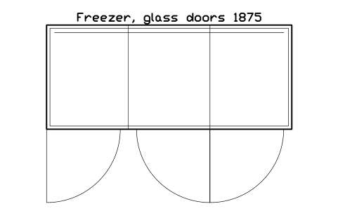Anteprima del simbolo Freezer, glass doors 1875, blocco SMK_FROZEN_DOORS_1875