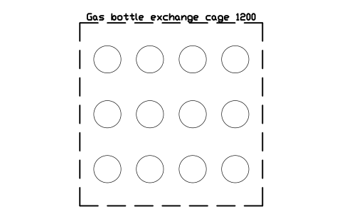 Anteprima del simbolo Gas bottle exchange cage 1200, blocco SMK_GAS_CAGE