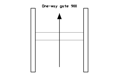 Anteprima del simbolo One-way gate 900, blocco SMK_GATE_ONEWAY