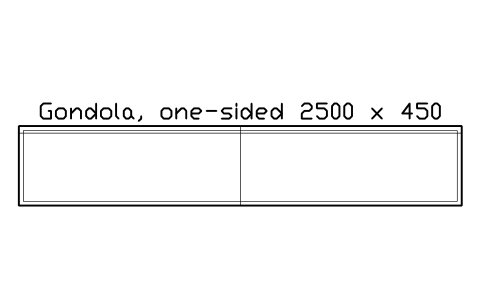 Anteprima del simbolo Gondola, one-sided 2500 x 450, blocco SMK_GOND_S_2500