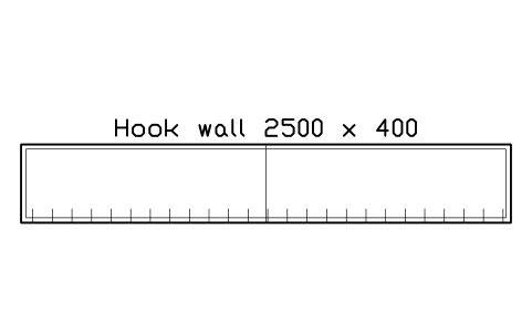 Anteprima del simbolo Hook wall 2500 x 400, blocco SMK_HOOK_WALL