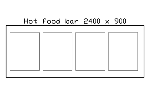 Anteprima del simbolo Hot food bar 2400 x 900, blocco SMK_HOT_BAR