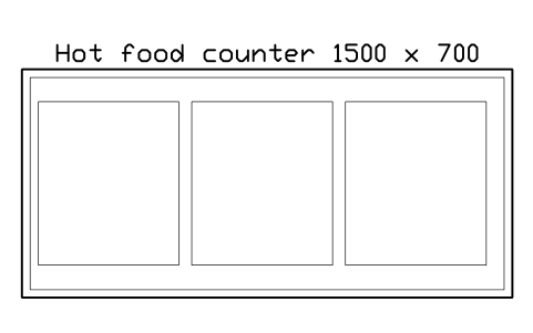 Anteprima del simbolo Hot food counter 1500 x 700, blocco SMK_HOT_FOOD_1500