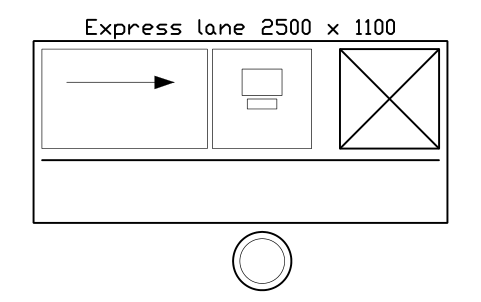 Anteprima del simbolo Express lane 2500 x 1100, blocco SMK_LANE_EXPRESS