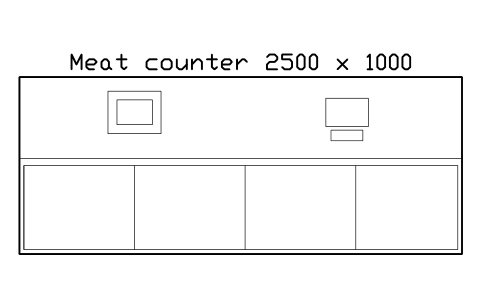 Anteprima del simbolo Meat counter 2500 x 1000, blocco SMK_MEAT_2500