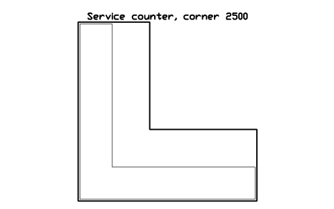Anteprima del simbolo Service counter, corner 2500, blocco SMK_SERVICE_CORNER
