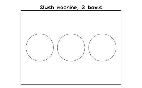 Anteprima del simbolo Slush machine, 3 bowls, blocco SMK_SLUSH_3