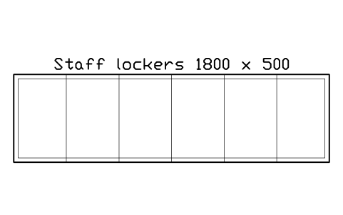 Anteprima del simbolo Staff lockers 1800 x 500, blocco SMK_STAFF_LOCKERS