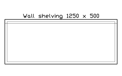 Anteprima del simbolo Wall shelving 1250 x 500, blocco SMK_WALL_SHELF_1250