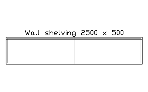 Anteprima del simbolo Wall shelving 2500 x 500, blocco SMK_WALL_SHELF_2500