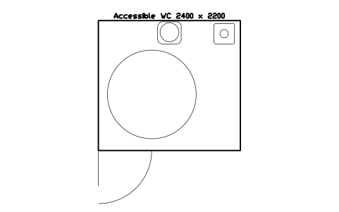Anteprima del simbolo Accessible WC 2400 x 2200, blocco SMK_WC_ACCESS