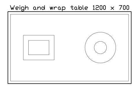 Anteprima del simbolo Weigh and wrap table 1200 x 700, blocco SMK_WEIGH_WRAP