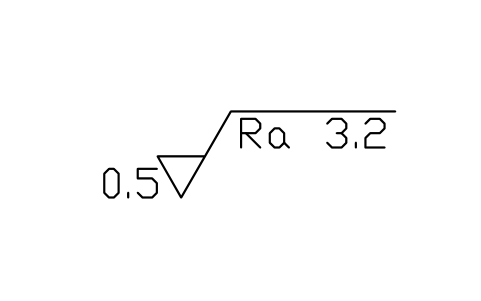 Anteprima del simbolo sovrametallo 0.5 mm, Ra 3.2, blocco SUR_ALLOW_0_5