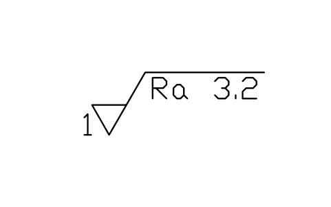 Anteprima del simbolo sovrametallo 1 mm, Ra 3.2, blocco SUR_ALLOW_1