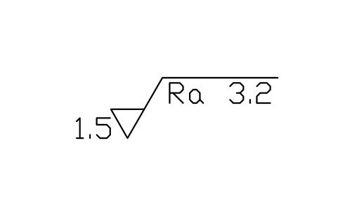 Anteprima del simbolo sovrametallo 1.5 mm, Ra 3.2, blocco SUR_ALLOW_1_5
