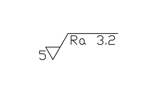 Anteprima del simbolo sovrametallo 5 mm, Ra 3.2, blocco SUR_ALLOW_5