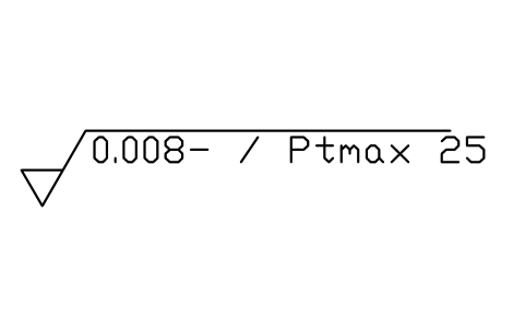 Anteprima del simbolo banda di trasmissione 0.008-, Ptmax 25, blocco SUR_BAND_PT