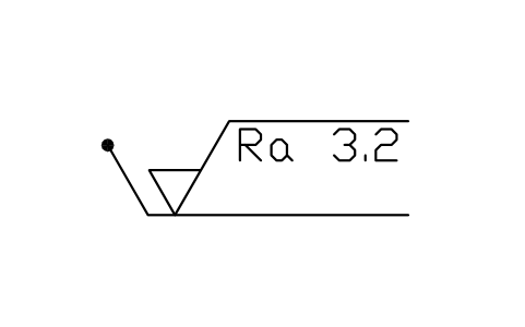 Anteprima del simbolo linea di richiamo verso l’alto, punto sulla superficie, blocco SUR_LEADER_UP_DOT