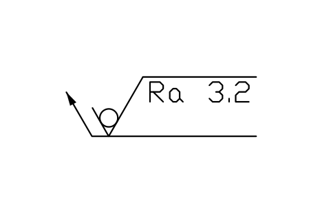 Anteprima del simbolo linea di richiamo verso l’alto, senza asportazione, blocco SUR_LEADER_UP_NR