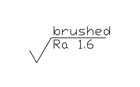 Anteprima del simbolo Spazzolato, Ra 1.6, blocco SUR_METH_BRUSHED