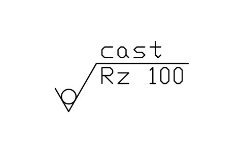 Anteprima del simbolo Grezzo di fusione, Rz 100, blocco SUR_METH_CAST