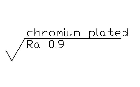 Anteprima del simbolo Cromato, Ra 0.9, blocco SUR_METH_CHROME
