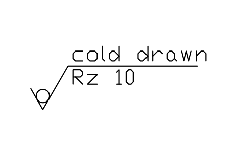 Anteprima del simbolo Trafilato a freddo, Rz 10, blocco SUR_METH_DRAWN