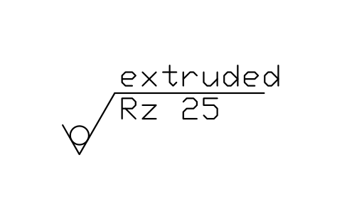 Anteprima del simbolo Estruso, Rz 25, blocco SUR_METH_EXTRUDED