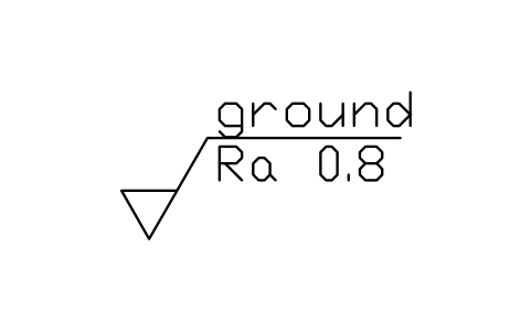 Anteprima del simbolo Rettificato, Ra 0.8, blocco SUR_METH_GROUND