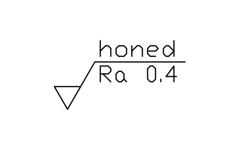 Anteprima del simbolo Levigato, Ra 0.4, blocco SUR_METH_HONED