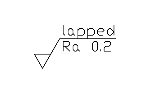 Anteprima del simbolo Lappato, Ra 0.2, blocco SUR_METH_LAPPED