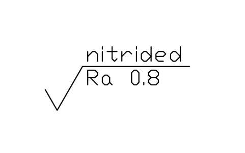 Anteprima del simbolo Nitrurato, Ra 0.8, blocco SUR_METH_NITRIDED