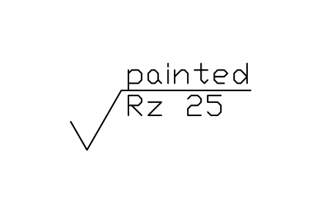 Anteprima del simbolo Verniciato, Rz 25, blocco SUR_METH_PAINTED