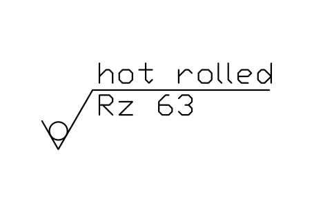 Anteprima del simbolo Laminato a caldo, Rz 63, blocco SUR_METH_ROLLED