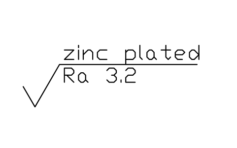 Anteprima del simbolo Zincato, Ra 3.2, blocco SUR_METH_ZINC