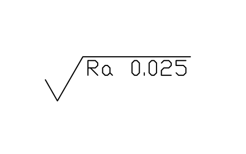 Anteprima del simbolo Ra 0.025, processo qualsiasi, blocco SUR_RA_0_025_ANY