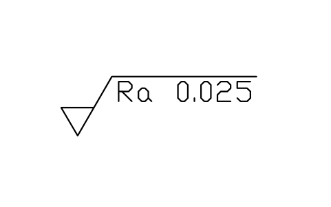 Anteprima del simbolo Ra 0.025, con asportazione, blocco SUR_RA_0_025_MR