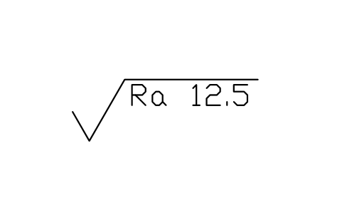 Anteprima del simbolo Ra 12.5, processo qualsiasi, blocco SUR_RA_12_5_ANY