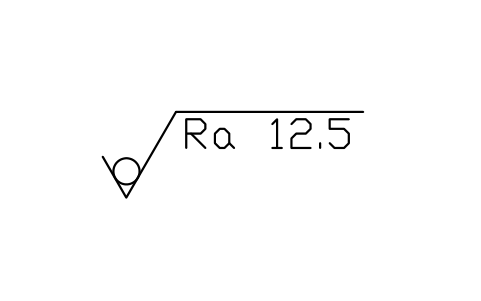 Anteprima del simbolo Ra 12.5, senza asportazione, blocco SUR_RA_12_5_NR