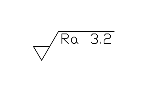 Anteprima del simbolo Ra 3.2, con asportazione, blocco SUR_RA_3_2_MR