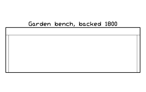 Preview of the Garden bench, backed 1800 symbol, block POL_BENCH_1800