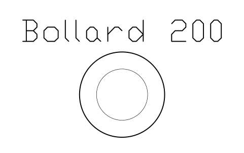 Preview of the Bollard 200 symbol, block POL_BOLLARD