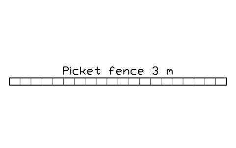 Preview of the Picket fence 3 m symbol, block POL_FENCE_PICKET