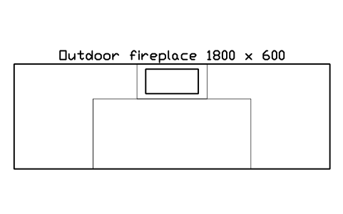 Preview of the Outdoor fireplace 1800 x 600 symbol, block POL_FIREPLACE_1800