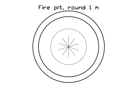 Preview of the Fire pit, round 1 m symbol, block POL_FIRE_PIT_R1000