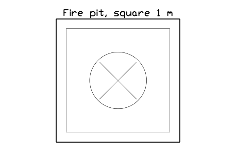 Preview of the Fire pit, square 1 m symbol, block POL_FIRE_PIT_SQ