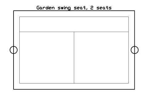 Preview of the Garden swing seat, 2 seats symbol, block POL_GARDEN_SWING